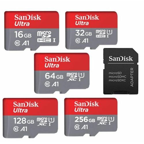 Sandisk ULTRA Memory Card MicroSD Card 128GB 64GB 32GB 16GB 8GB 4GB 2GB C10 A1 FHD UK With Adapter