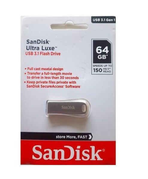 Sandisk USB 3.1 Ultra Luxe Metal Flash Disk Drive 32GB 64GB -150MBPS
