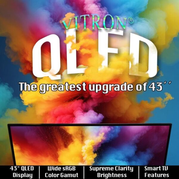 Vitron HTC4300QFS 43inch QLED TV BLUETOOTH ENABLED FULL HD Frameless Smart(1YR WRTY)